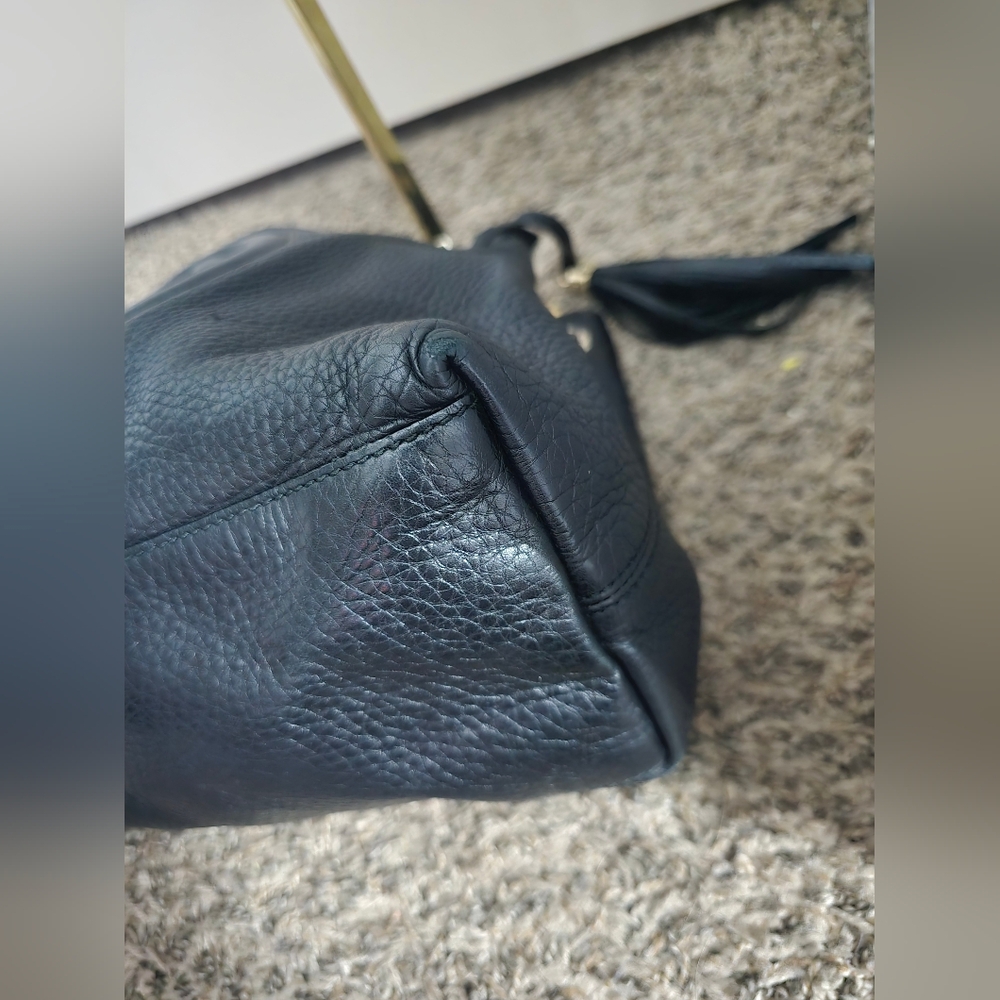 Gucci Soho GG Pebbled Leather Medium Tote W/ Silver Chain (GOOD)(COA)(READ)✨️🖤 - Picture 11 of 16